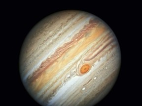 This photo made available by NASA shows the planet Jupiter, captured by the Hubble Space Telescope, on June 27, 2019.