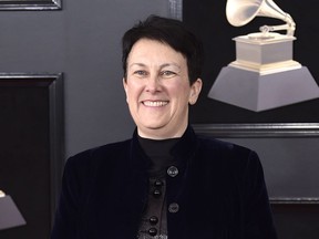 FILE - Composer Jennifer Higdon appears at the 60th annual Grammy Awards in New York on Jan. 28, 2018. Opera Philadelphia has rescheduled three new works by woman composers that were delayed by the coronavirus pandemic. Higdon's "Woman with Eyes Closed" has been rescheduled for September 2024 and will run alongside the U.S. premiere of Missy Mazzoli's "The Listeners." Rene Orth's "10 Days in a Madhouse" will be given its world premiere on Sept. 21 in the opening of the company's O23 festival.