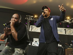 FILE - De La Soul's Vincent Mason, left, and David Jude Jolicoeur perform at Rachael Ray's Feedback Party at Stubb's during the South by Southwest Music Festival on Saturday March 18, 2017, in Austin, Texas. Jolicoeur, known widely as Trugoy the Dove and one of the founding members of the Long Island hip hop trio De La Soul, has died at age 54. His representative Tony Ferguson confirmed the reports Sunday, Feb. 12, 2023.