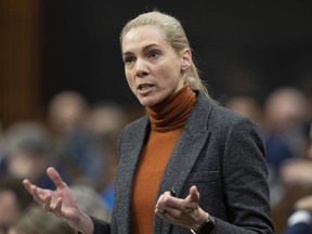Minister of Sport Pascale St-Onge rises during Question Period, Tuesday, January 31, 2023 in Ottawa. St-Onge is calling on her provincial and territorial colleagues to have independent bodies to handle harassment complaints from athletes by the end of this year.