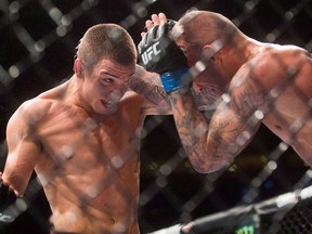 Jeremy Kennedy, left, of Surrey, B.C., fights Alessandro Ricci, of Woodbridge, Ont., during a lightweight bout during a UFC Fight Night event in Vancouver, B.C., on Saturday August 27, 2016. Kennedy has been chasing Pedro (The Game) Carvalho for a while. On Saturday the Canadian featherweight finally gets his crack at him.