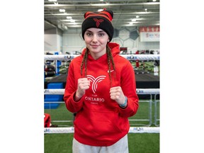 Victoria Vergos is shown in a handout photo. Shock, then excitement. Those were the feelings of 16-year-old Vergos when finding out female boxing was being held at the 2023 Canada Winter Games for the first time.