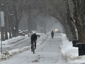 A bike lane in Edmonton. Ed Kaiser/Postmedia