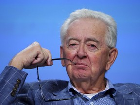 Preston Manning takes part in a panel discussion during a conference in Ottawa on Friday, May 6, 2022.