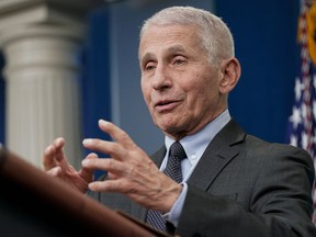 FILE - Dr. Anthony Fauci, Director of the National Institute of Allergy and Infectious Diseases, speaks during a press briefing at the White House, Tuesday, Nov. 22, 2022, in Washington. House Republicans kicked off an investigation Monday, Feb. 13, 2023, into the origins of COVID-19 by issuing a series of letters to current and former Biden administration officials for documents and testimony, including Fauci who until December served as Biden's chief medical adviser.