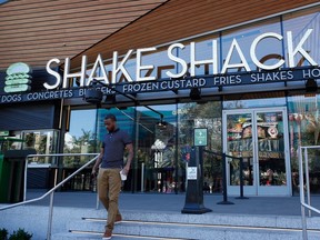 A Shake Shack location in front of the New York-New York hotel and casino in Las Vegas.