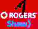  Ethernet cables are seen in front of Rogers and Shaw Communications logos in this illustration taken, July 8, 2022.
