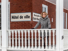 Estelle Muzzi, mayor of Saint-Bernard-de-Lacolle at the city hall, Feb. 23, 2023.