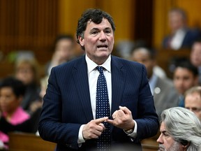 Minister of Intergovernmental Affairs, Infrastructure and Communities Dominic LeBlanc rises during Question Period in the House of Commons on Parliament Hill in Ottawa on Monday, March 27, 2023.