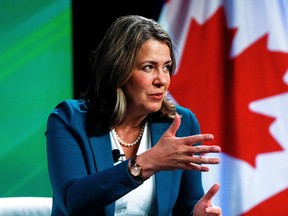 Alberta Premier Danielle Smith speaks during the Canada Strong and Free Networking conference in Ottawa, March 23, 2023.