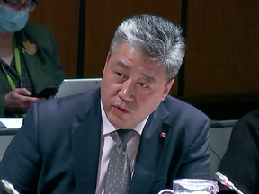 MP Han Dong speaks as a member of the House of Commons public accounts committee on March 20, 2023. The former Liberal now says he will sit as an Independent amid Chinese interference accusations.