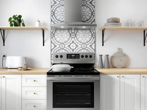 Medallion ceramic tiles confer instant contemporary style to your kitchen, without breaking the bank.