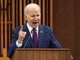 U.S. President Joe Biden addresses the Canadian parliament, in Ottawa, March 24, 2023.