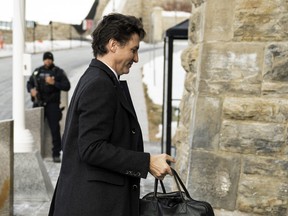 Prime Minister Justin Trudeau arrives on Parliament Hill on March 9, 2023m where he would face more questions about Chinese interference in Canada's elections.