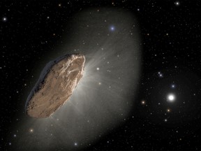 Artist's illustration of interstellar comet 'Oumuamua