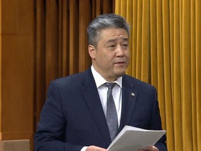 MP Han Dong, Sitting No. 171 House of Commons, March 22, 2023. Source: parlvu.parl.gc.ca