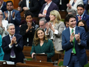 Deputy Prime Minister and Minister of Finance Chrystia Freeland receives applause as she delivers the federal budget in the House of Commons on Parliament Hill in Ottawa on March 28.