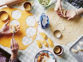 Filling and shaping pierogi, Zuza Zak