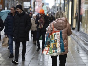 Shoppers in Montreal, Quebec, Canada, on Friday, Dec. 23, 2022.