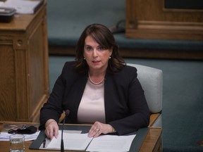 Newfoundland and Labrador Minister of Finance Siobhan Coady presents the 2021 provincial budget in St.John's on Monday, May 31, 2021.