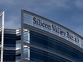 A Silicon Valley Bank office is seen in Tempe, Arizona, on March 14, 2023.