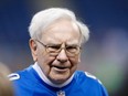 Warren Buffett attends the football game between the Minnesota Vikings and the Detroit Lions at Ford Field on December 14, 2014 in Detroit, Michigan.