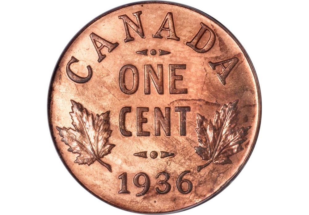 The penny has a tiny dot on the reverse side, below the date, to distinguish it as a 1936 coin made in 1937. No more than five exist in the world.