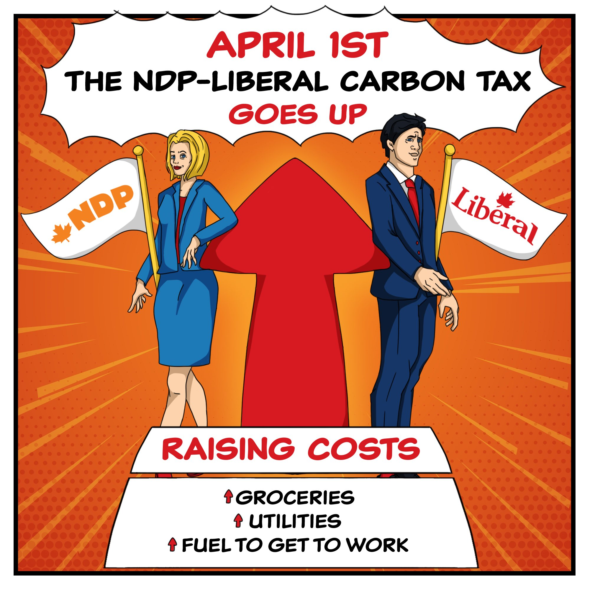 Crude drawings are extraordinarily rare in Canadian electoral politics; if staffers need to render an image of a political opponent they usually just Photoshop a digital photo. So with that in mind, enjoy this image released by Alberta’s United Conservative Party to criticize the raising of the federal carbon tax.