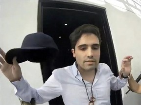 A screenshot from a video shows the moment of the arrest of alleged trafficker Ovidio Guzman, son of jailed drug kingpin Joaquin "Chapo" Guzman, October 17, 2019.