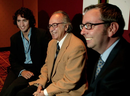 Justin Trudeau pictured prior to a meeting of the Trudeau Foundation in 2004. In the middle is Boaventura de Sousa Santos of the World Social Forum and at right is Stephan Toope, the foundation's first president.