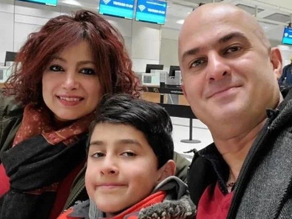 Shahin Moghadam (right) lost his wife, Shakiba Feghahati, and his son, Rosstin, in the airliner PS752 crash on Jan. 8, 2020. Moghaddam  filed suit in federal court seeking a review into why Canada's National Security and Intelligence Review Agency suspended their investigation.