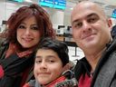 Shahin Moghadam (right) lost his wife, Shakiba Feghahati, and his son, Rosstin, in the airliner PS752 crash on Jan. 8, 2020. Moghaddam filed suit in federal court seeking a review into why Canada's National Security and Intelligence Review Agency suspended their investigation.