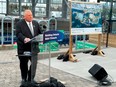 Ontario Premier Doug Ford announces modernization plans for Ontario Place, in Toronto on April 18.