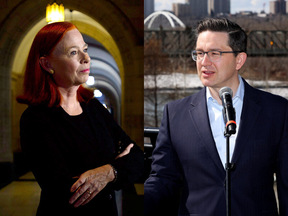 Catherine Tait and Pierre Poilievre in a combined photo