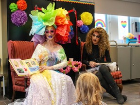 Drag Storytime at the Woodstock Public Library in Ontario.