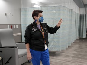 Dr. Colleen McNicholas, chief medical officer at Planned Parenthood of the St. Louis Region and Southwest Missouri, stands inside a recovery area inside Planned Parenthood Friday, March 10, 2023, in Fairview Heights, Ill.