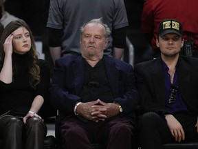 Actor Jack Nicholson attends Game 6 of a first-round NBA basketball playoff series between the Los Angeles Lakers and the Memphis Grizzlies on Friday, April 28, 2023, in Los Angeles.