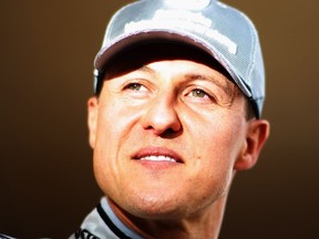 Michael Schumacher of Germany and Mercedes GP attends the drivers official portrait session during previews to the Bahrain Formula One Grand Prix at the Bahrain International Circuit on March 11, 2010 in Sakir, Bahrain.