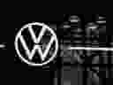 A Volkswagen logo during the New York International Auto Show, in Manhattan, New York City.