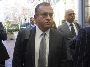 FILE - Ramesh "Sunny" Balwani, the former lover and business partner of Theranos CEO Elizabeth Holmes, arrives at federal court in San Jose, Calif., on Dec. 7, 2022. Balwani was sentenced Wednesday, April 5, 2023 to nearly 13 years in prison for his role in the company's blood-testing hoax -- a punishment slightly longer than that given to the CEO, who was his lover and accomplice in one of Silicon Valley's biggest scandals.