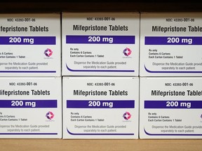 FILE - Boxes of the drug mifepristone sit on a shelf at the West Alabama Women's Center in Tuscaloosa, Ala., March 16, 2022. A federal judge in Texas on Friday, April 7, 2023, ordered a hold on the U.S. approval of the abortion medication mifepristone, throwing into question access to the nation's most common method of abortion in a ruling that waved aside decades of scientific approval. Federal lawyers representing the FDA are expected to swiftly appeal the ruling.