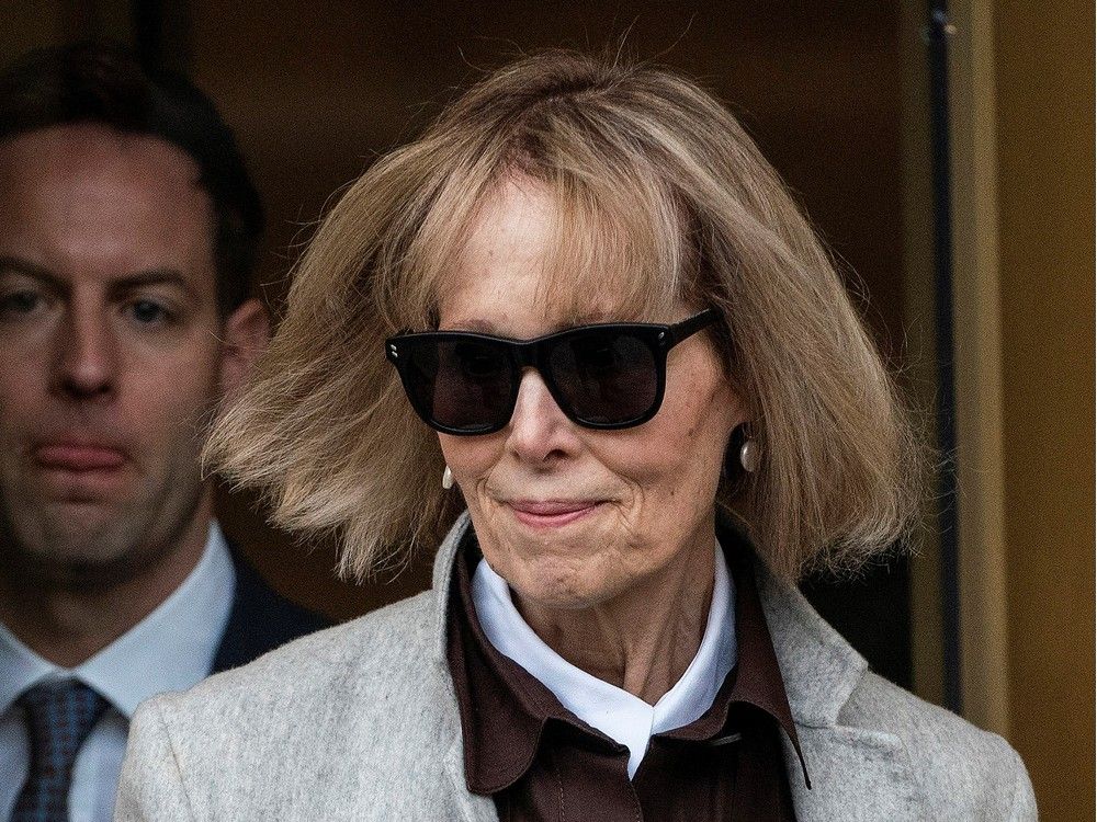Former U.S. President Donald Trump rape accuser E. Jean Carroll exits the Manhattan Federal Court in New York, U.S. April 25, 2023. REUTERS/Eduardo Munoz