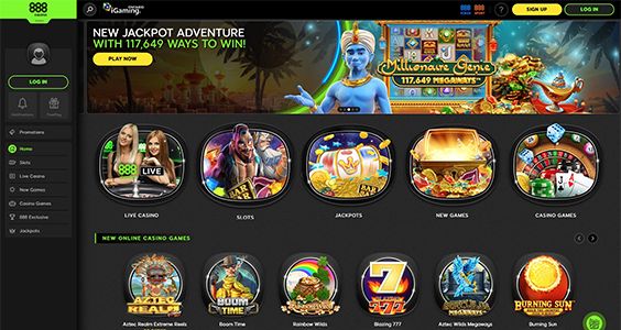 Screenshot of 888Casino website in Canada