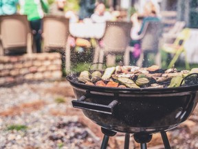 Simple round charcoal barbecue gril closeup.