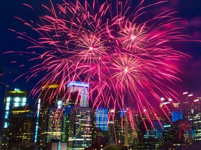 Canada Day fireworks in Calgary.