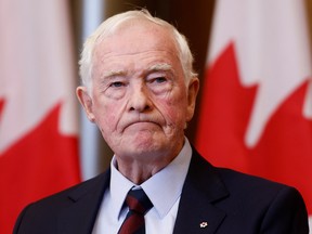 David Johnston, special rapporteur on foreign interference, holds a press conference about his findings and recommendations in Ottawa, Ontario, Canada May 23, 2023. REUTERS/Blair Gable