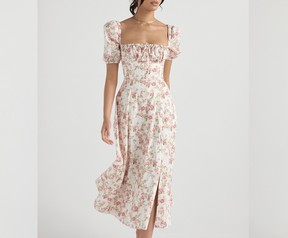 Tallulah Rose Print Puff Sleeve Midi Sundress