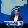 Yves-François Blanchet speaking at the Bloc Quebecois convention in Drummondville, QC