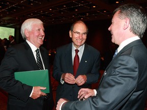 Leo Duguay (left) with Don Mazankowski and Jim Prentice in 2010.