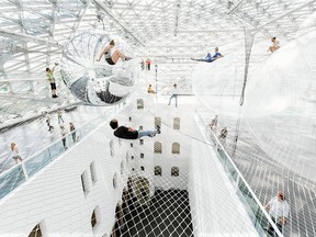 The elaborate art installation In Orbit, by Argentine artist Tomas Saraceno, is meant to be experienced as well as admired.